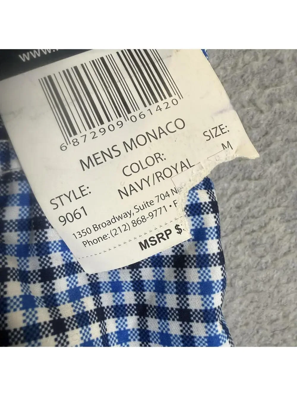 Kanu Surf Men's Monaco Swim Trunks Blue and Black Gingham Check Pattern M NEW